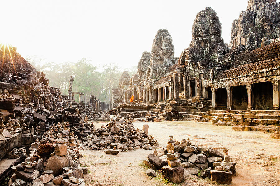Cambodia, Angkor, The Bayon Temple Digital Art by Suzy Bennett