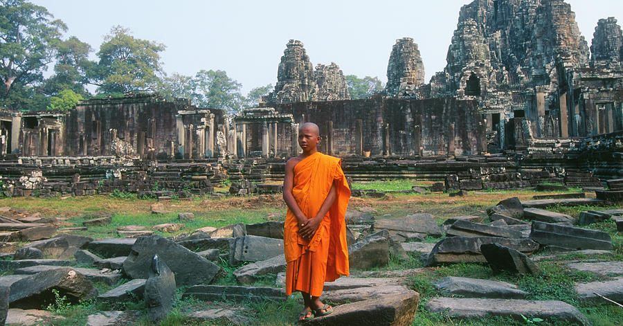 Cambodian Buddhist Monk , Ruins Of Photograph by Grant Faint