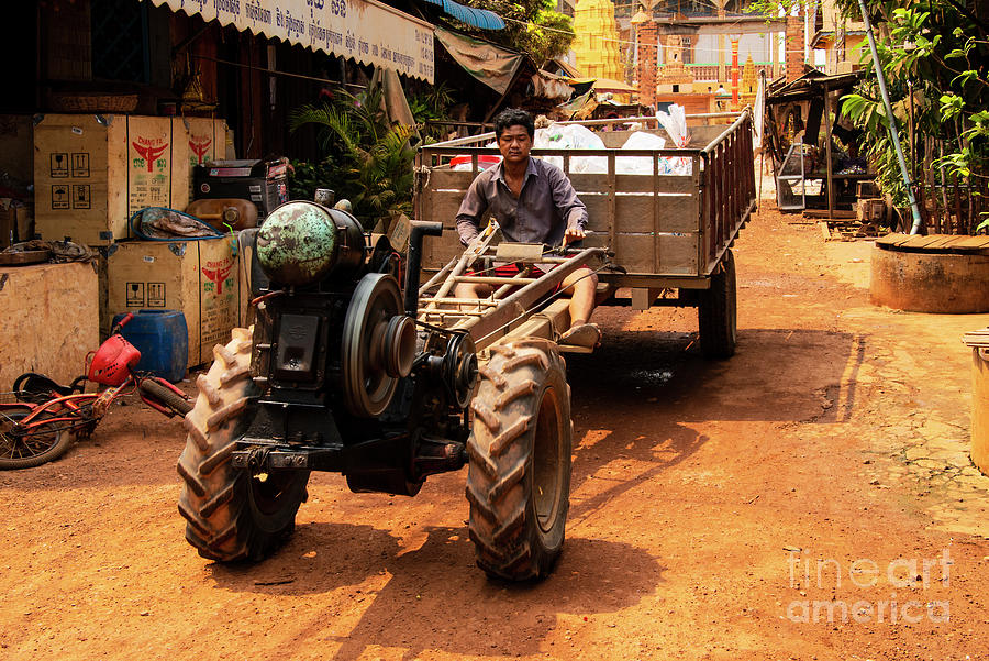 City Photograph - Cambodian Multi-purpose Tractor by Bob Phillips
