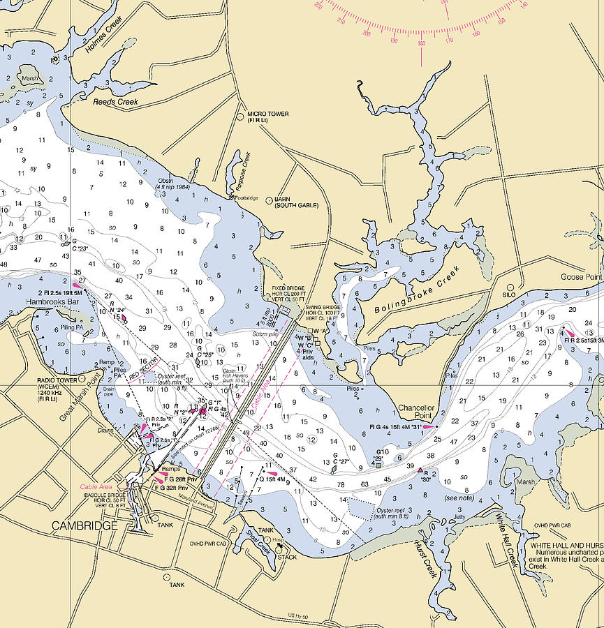 Cambridge -maryland Nautical Chart _v2 Mixed Media by Sea Koast | Pixels