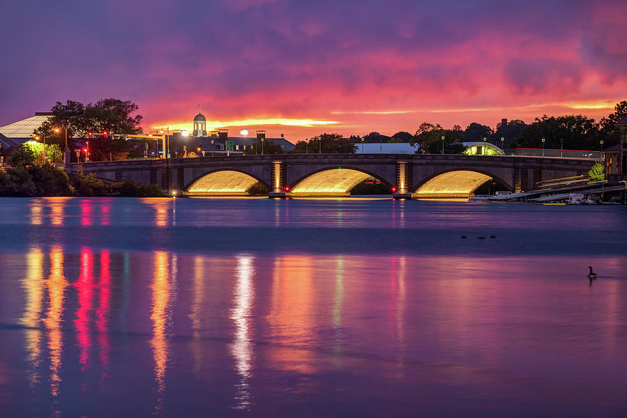 Cambridge Massachusetts Sunset At Anderson Memorial Bridge Photograph