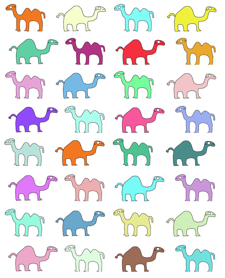 Animal Digital Art - Camels Pattern by Miguel Balb?s