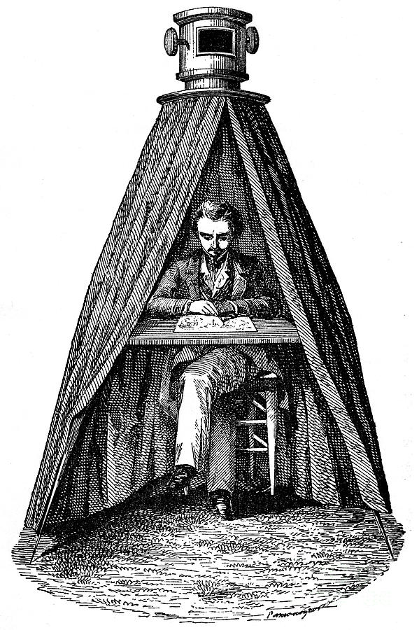 Camera Obscura, 1855. Artist Anon Drawing by Print Collector