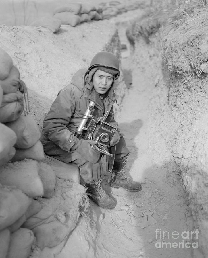 Cameraman In The Trenches Photograph by Bettmann