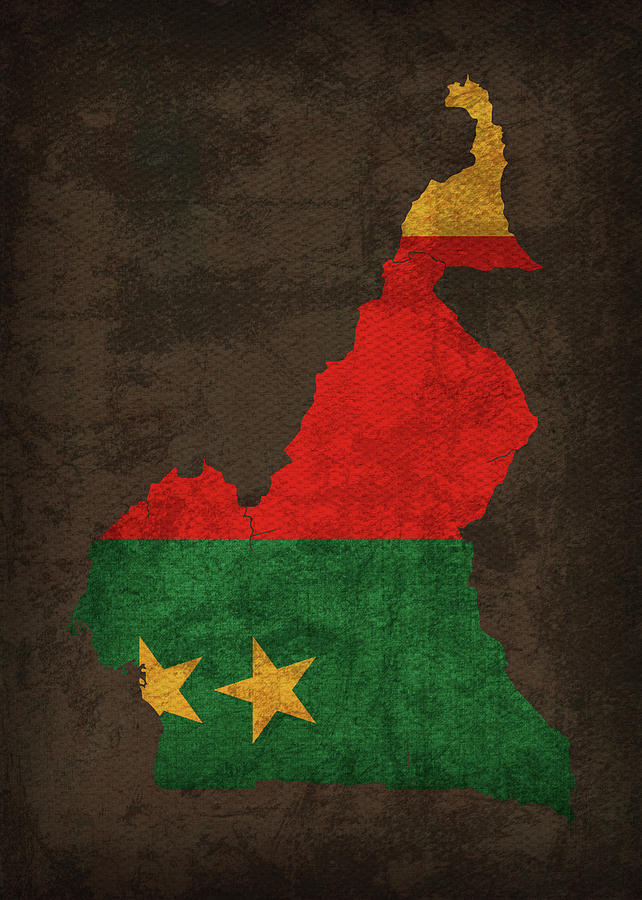 Cameroon Country Flag Map Mixed Media by Design Turnpike - Fine Art America