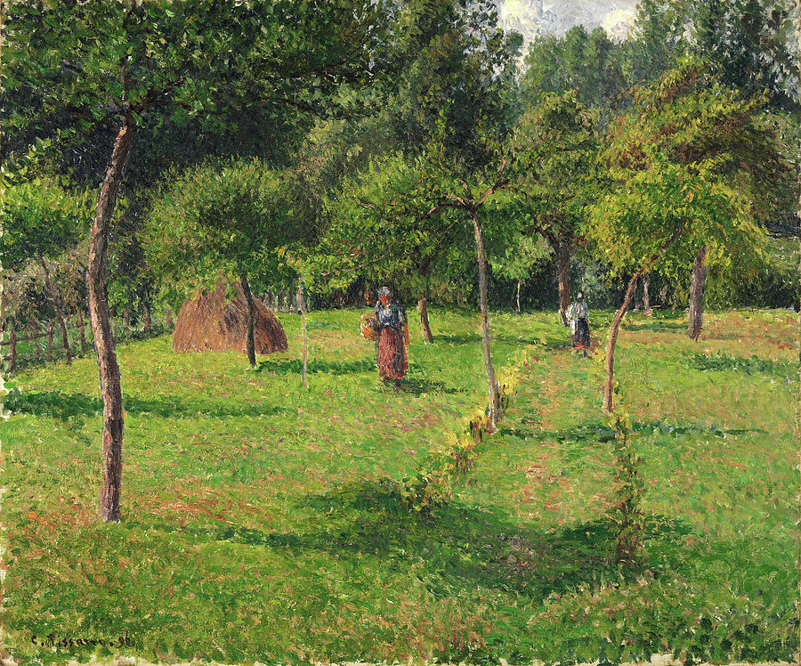 Camille Pissarro -Charlotte Amalie, Saint Thomas, 1830 - Paris, 1903-. The Orchard at Eragny -189... Painting by Camille Pissarro -1830-1903-