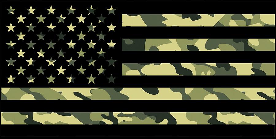 Camo American Flag Digital Art By William Young Fine Art America