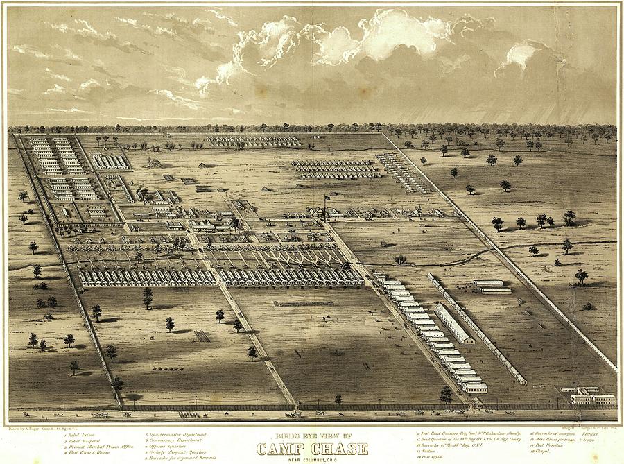 Camp Chase near Columbus Ohio Civil War Map 1868 Custom Printed to ...