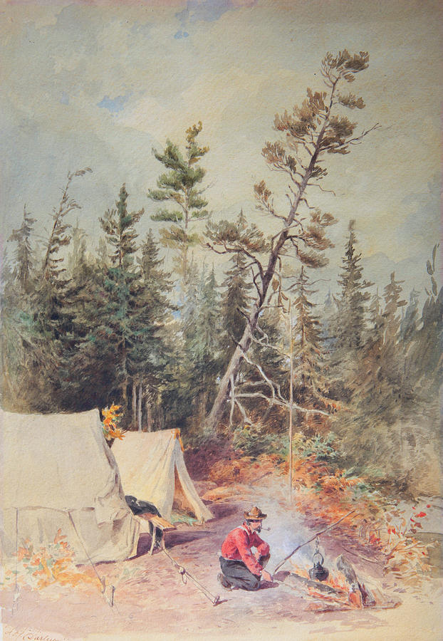 Camp Of The Leaning Pine Painting by F O C Darley