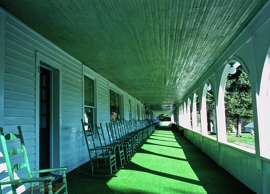 Architecture Photograph - Campbell Inn Porch - Roscoe, New York 1977 by Mountain Dreams
