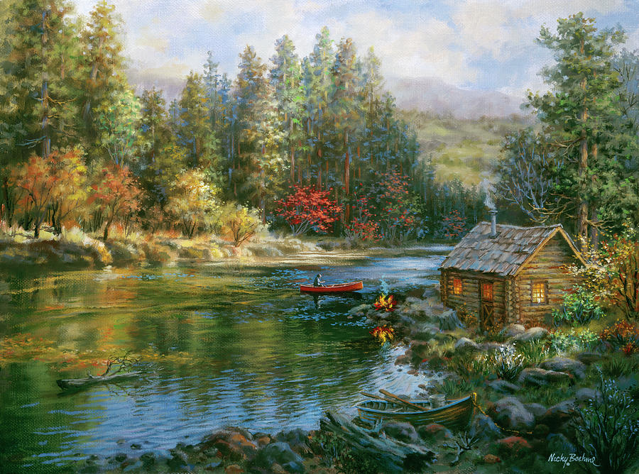 Landscape Painting - Campers Haven by Nicky Boehme