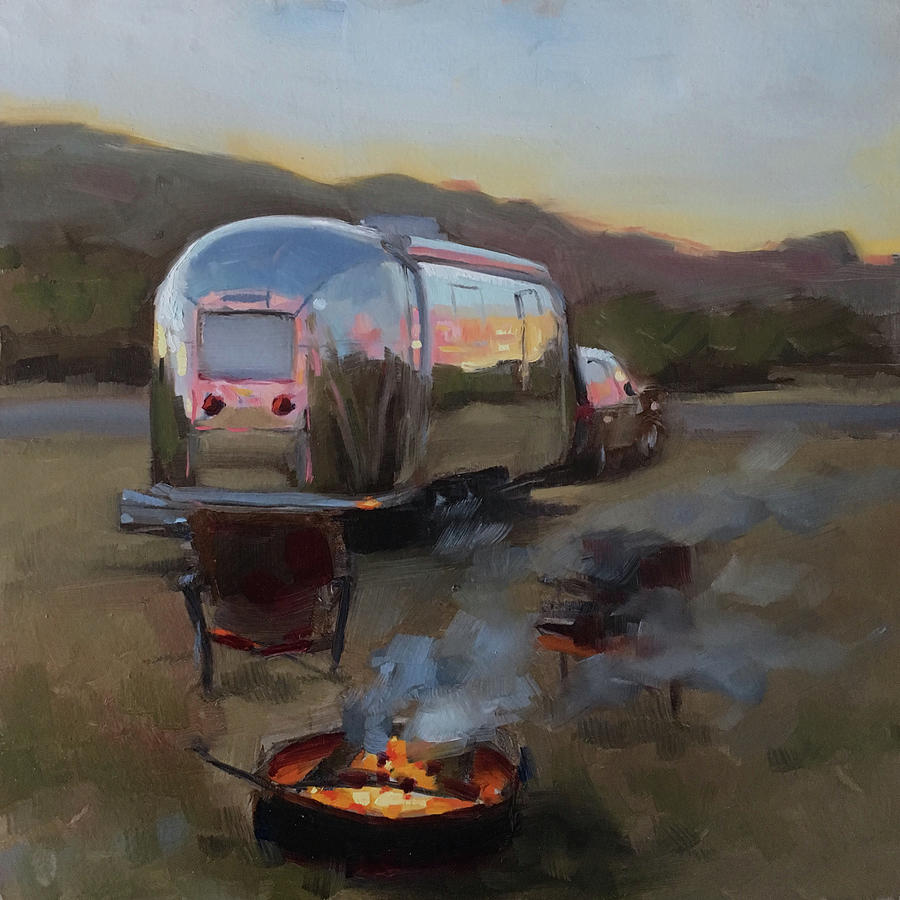 Campfire at Palo Duro Painting by Elizabeth Jose