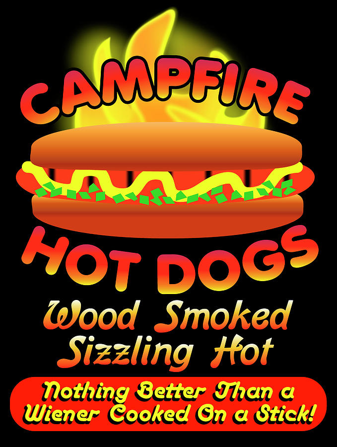 Food Digital Art - Campfire Hot Dogs by Mark Frost