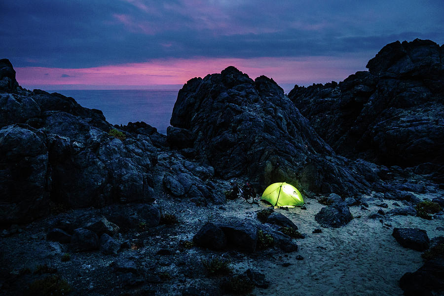 Camping among the rocks at the Pacific Coast in Chilean Atacama Photograph by Kamran Ali
