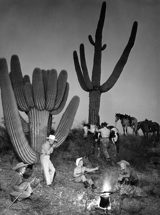 Camping Cowpokes Photograph by Keystone Camping Cowpokes Photograph by Keystone