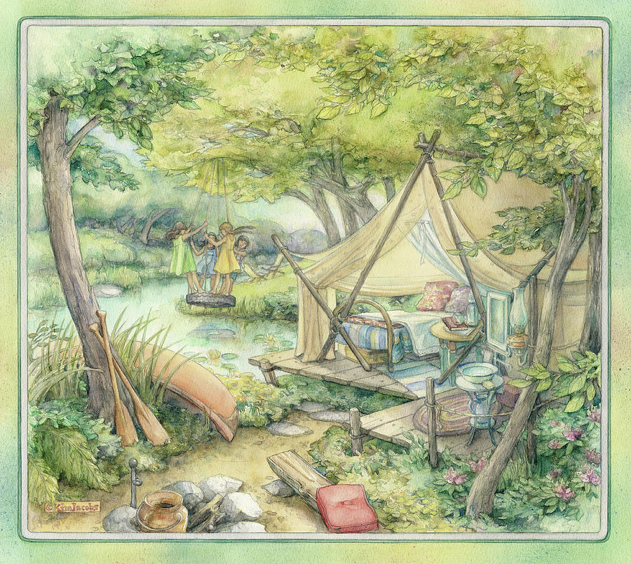 Summer Painting - Camping by Kim Jacobs