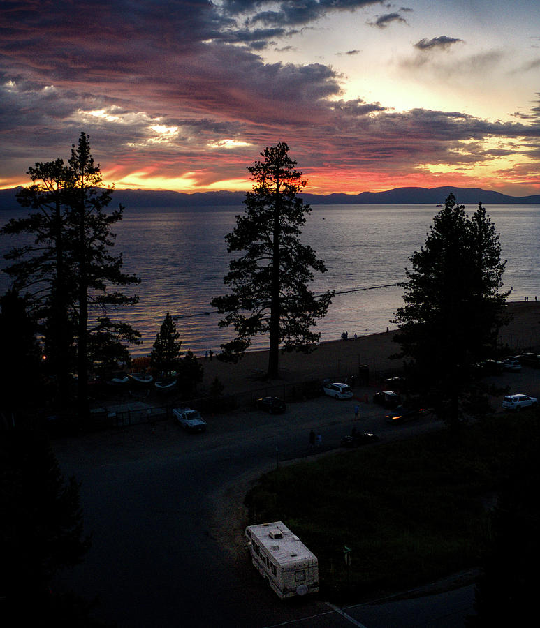 Camping Lake Tahoe Sunset Photograph by Anthony Giammarino