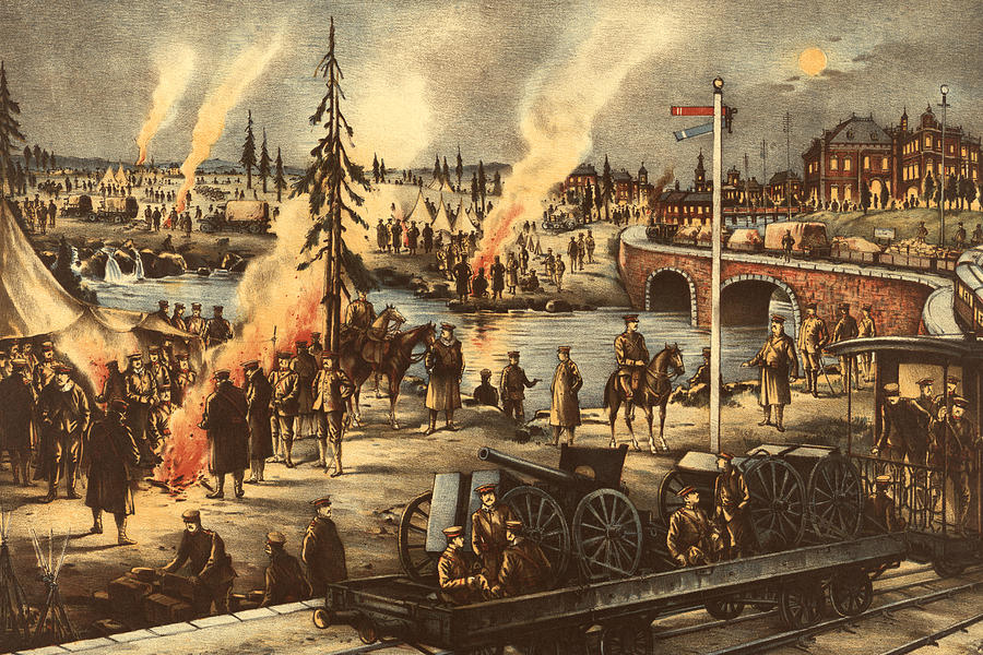 Camping of the expeditionary army in Siberia Painting by Unknown