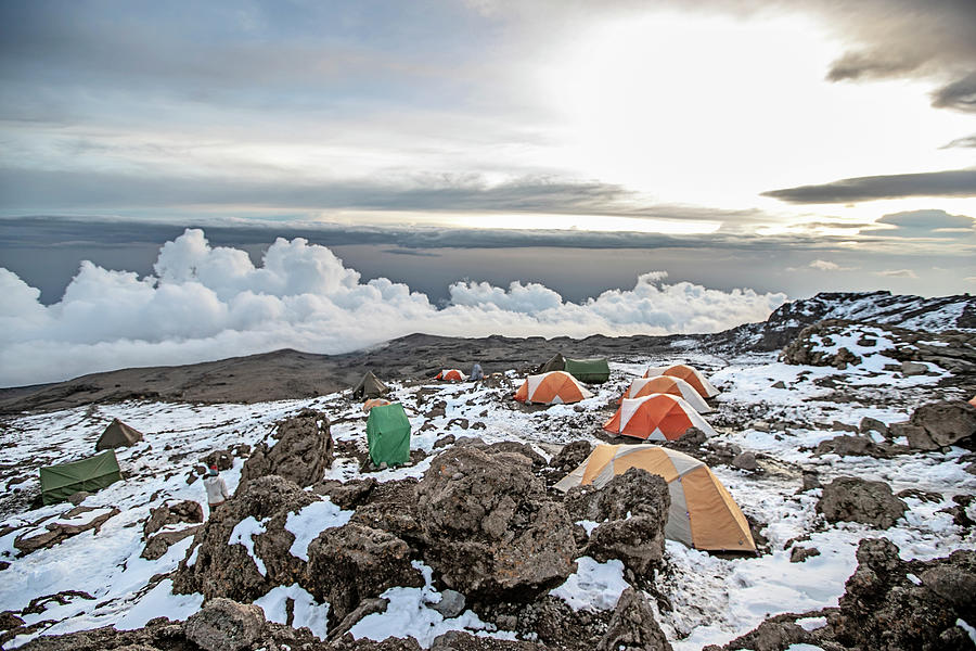 Camping Tents At Mount Kilimanjaro Photograph by Chris Bennett