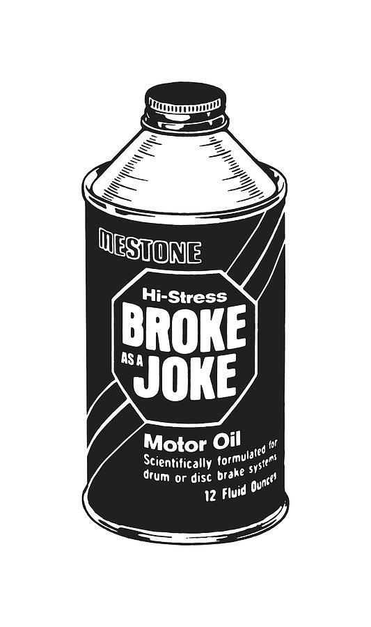 Black And White Drawing - Can of Motor Oil by CSA Images