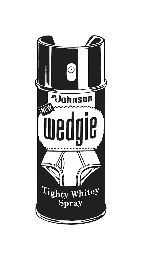 Black And White Drawing - Can of Wedgie Spray by CSA Images