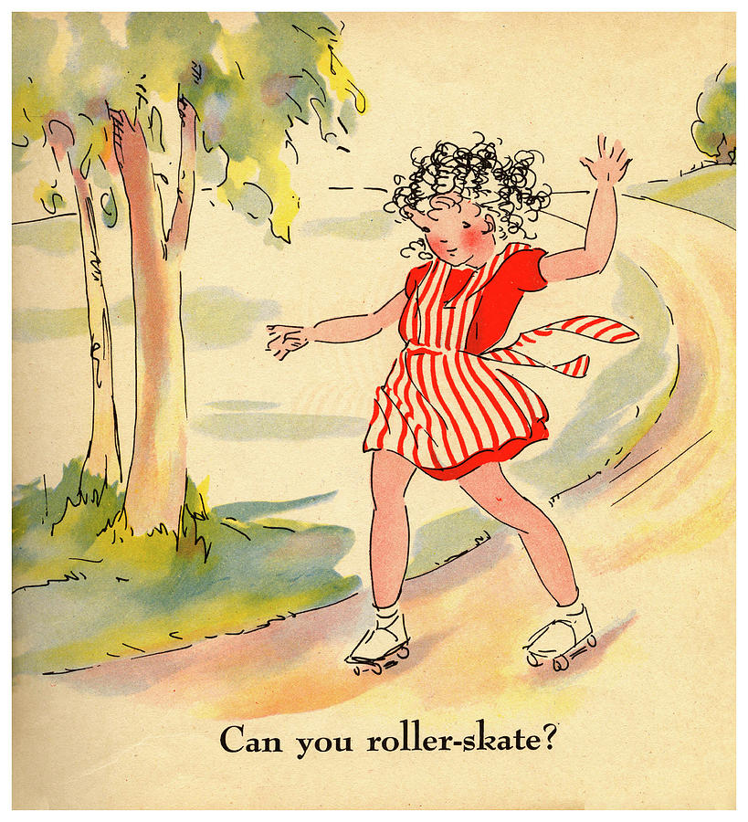 Can You Roller-Skate? Painting by Romney Gay