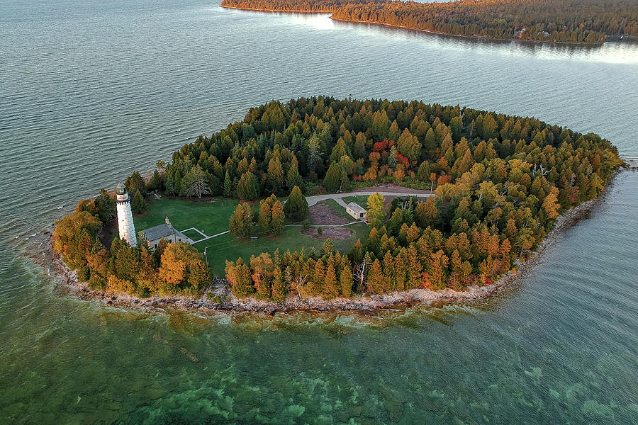 Lake Michigan Photograph - Cana Island Aerial by Adam Romanowicz