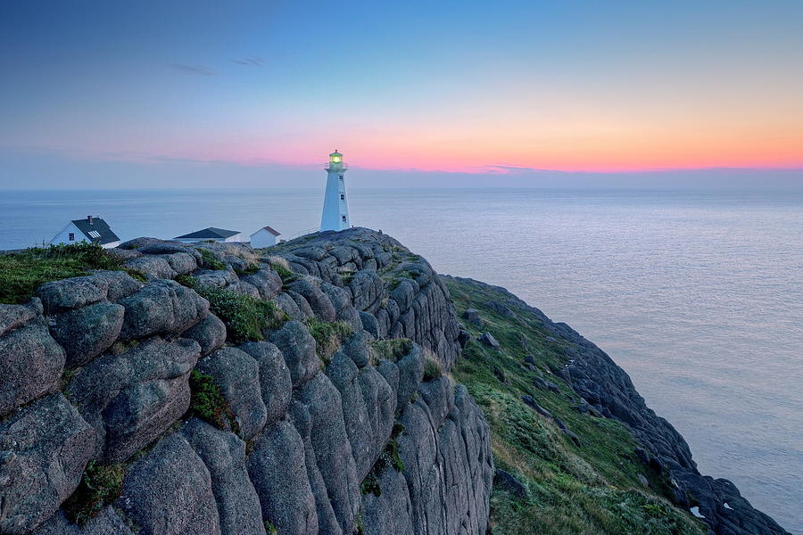 Lighthouse Digital Art - Canada, Cape Spear, Lighthouse by Reinhard Schmid