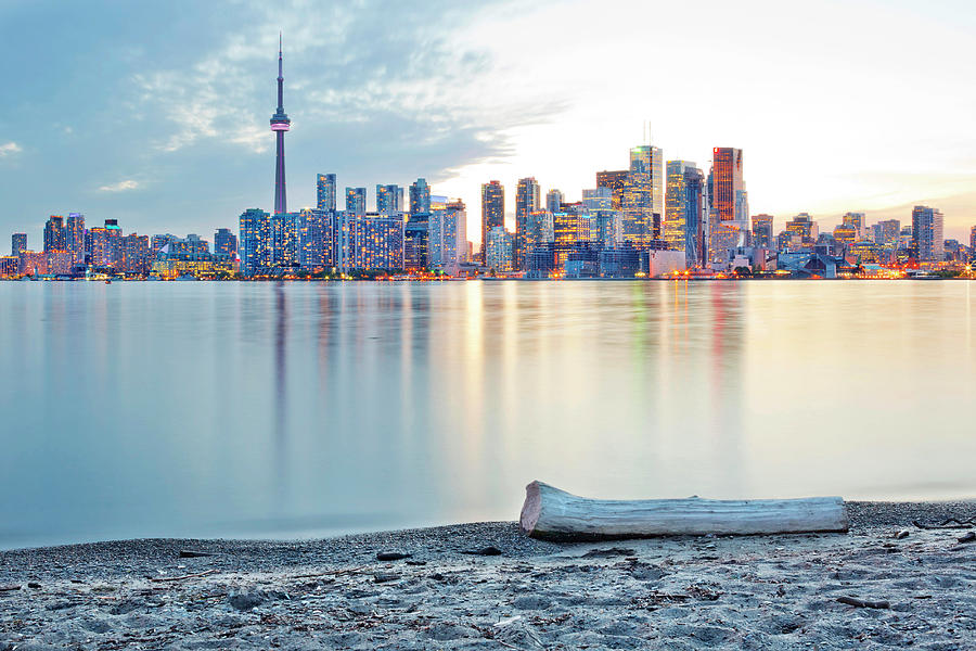 Canada, Toronto, Skyline At Sunset Digital Art by Pietro Canali