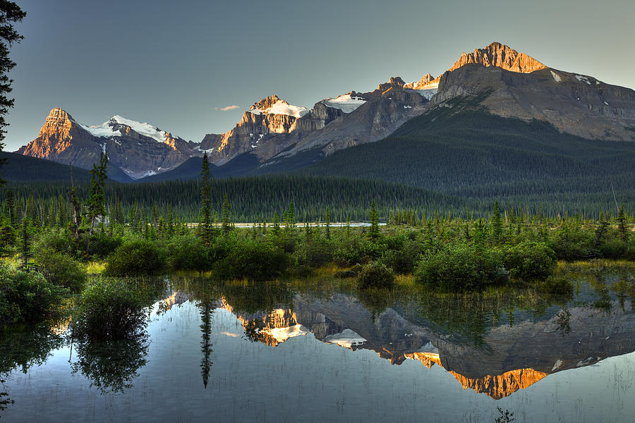 Canadian Mountain Pond At Sunrise Photograph by Gcoles