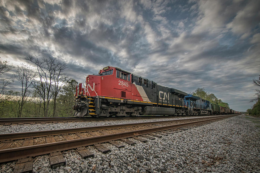 Canadian National 2845 at Slaughters Ky Photograph by Jim Pearson