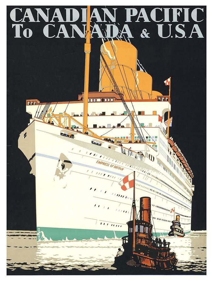 To Canada - U.S.A Vintage Travel Poster Canadian Pacific 