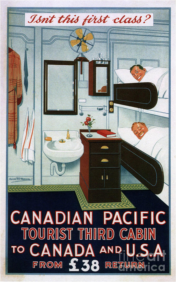 Canadian Pacific Tourist Third Cabin Drawing by Heritage Images