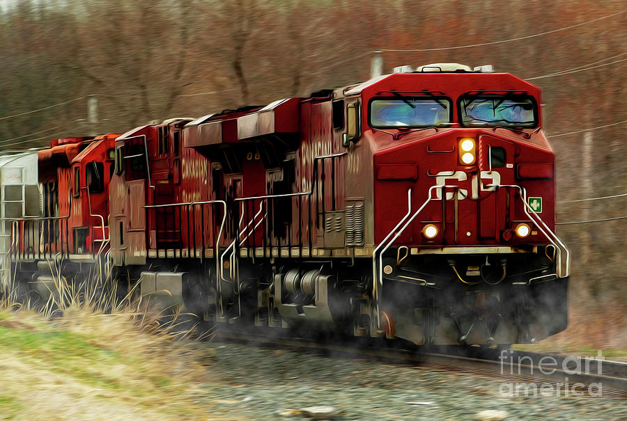 Canadian Pacific Train Painting Digital Art by Sandra Js