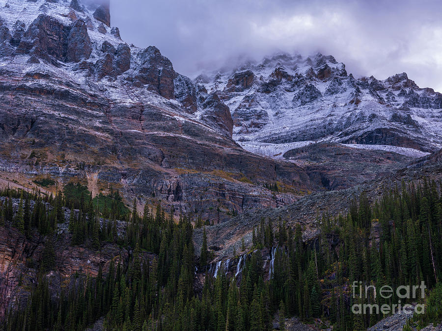 Canadian Rockies Snow Dusted Peaks Above Lake Ohara Photograph