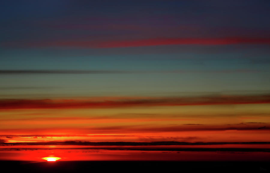 Canadian Sunset from 40000 ft Photograph by Peter Herman