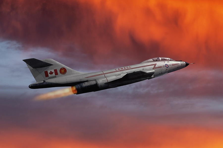 Canadian Supersonic Sunset Mixed Media by Erik Simonsen