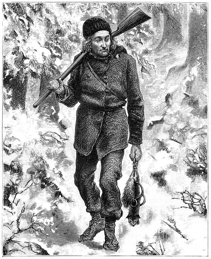 Canadian Trapper, 19th Century.artist Drawing by Print Collector