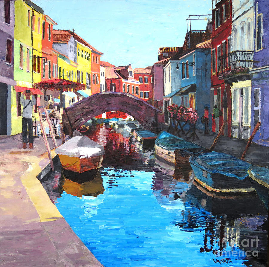 Canal in Borano Painting by Vanajas Fine-Art