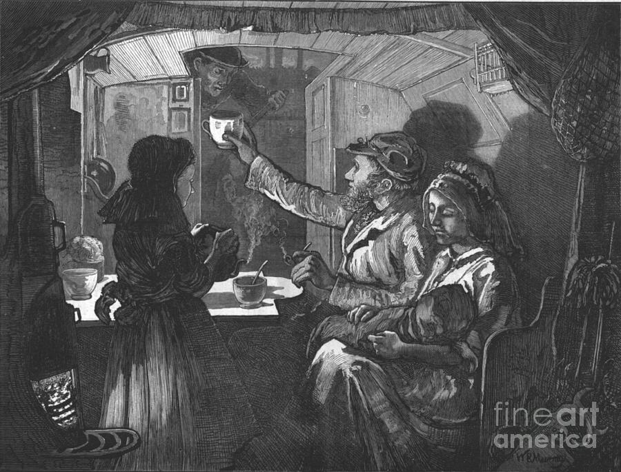 Canal Life - Tea Time On A Monkey Boat Drawing by Print Collector