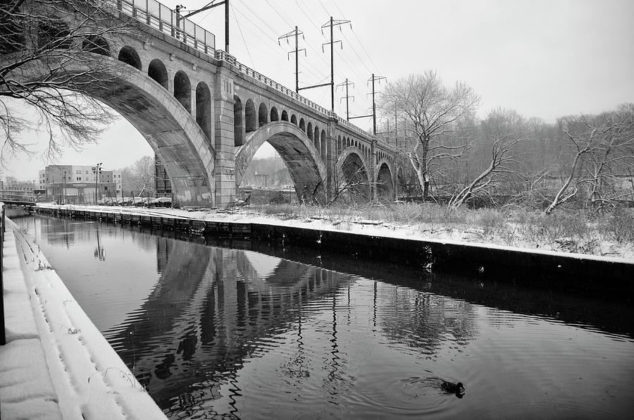 Canal Scene in Winter - Manayunk Photograph by Bill Cannon
