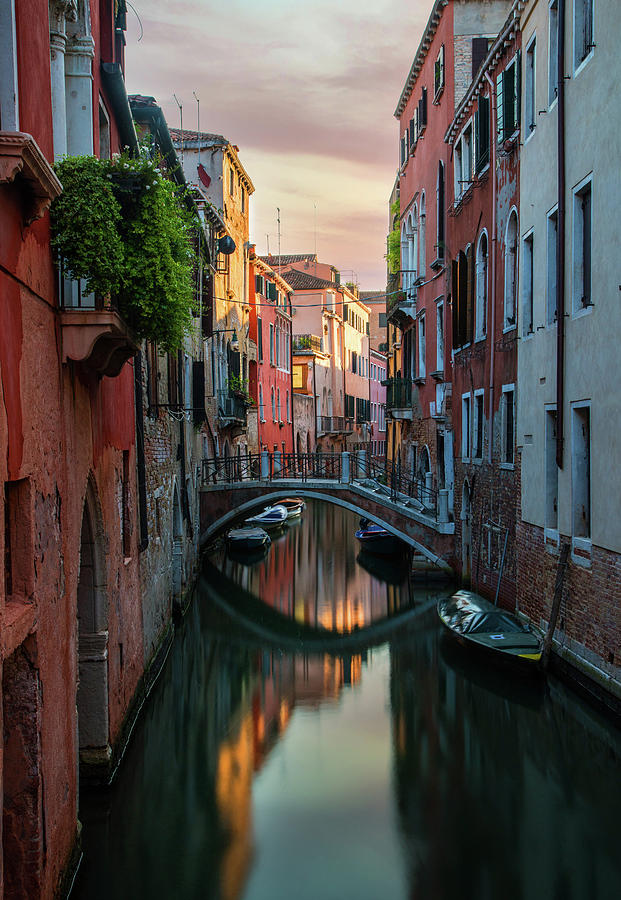 Canals of Venice at early morning Photograph by Jaroslaw Blaminsky