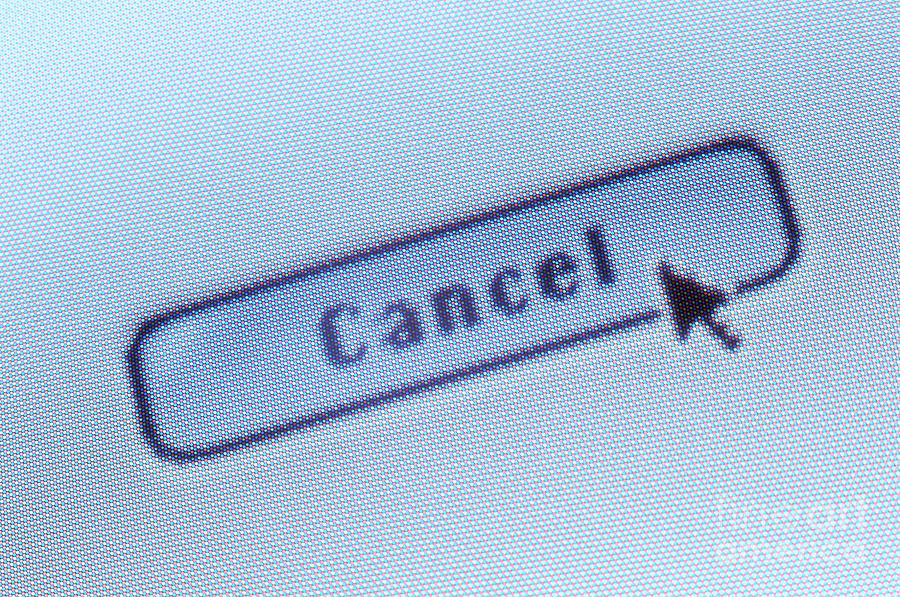 Cancelling Internet Transaction Photograph by Daniel Sambraus/science Photo Library