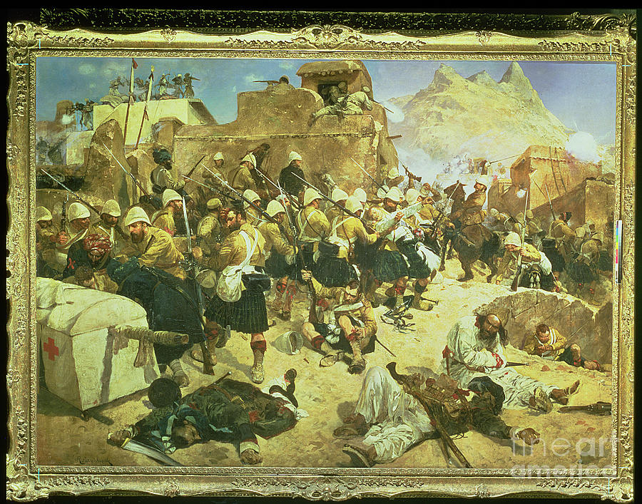 Germany Painting - Candahar: The 92nd Highlanders And The 2nd Gurkhas Storming Gaudi Mullah Sahibdad by Richard Caton Ii Woodville