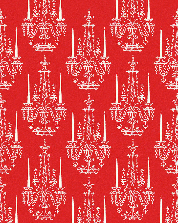 Vintage Drawing - Candelabra Pattern by CSA Images