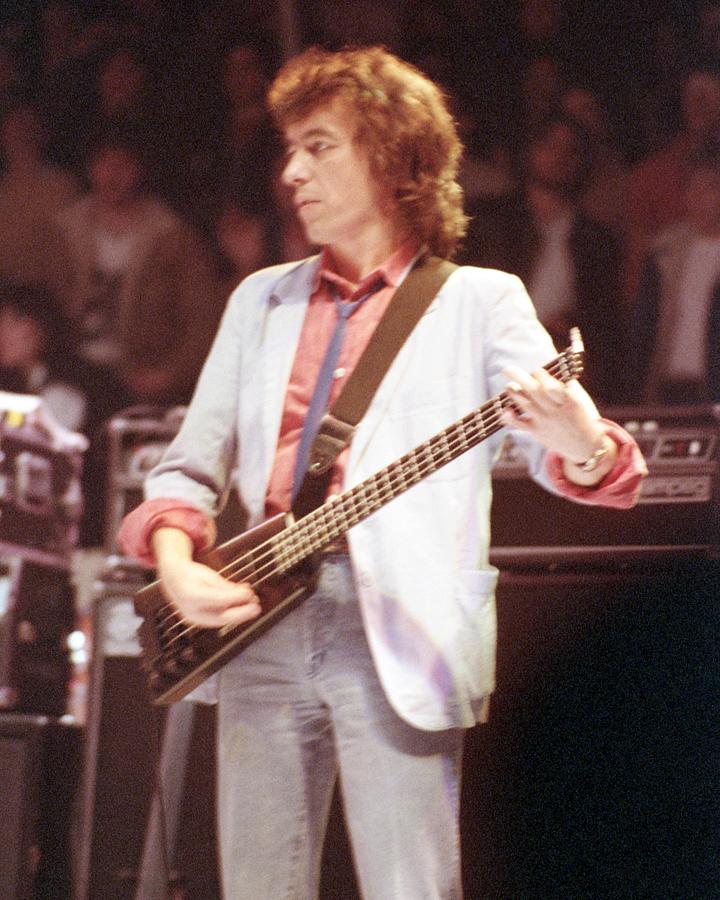 Candid Portrait Of Bill Wyman Playing Guitar On Stage At Arms Charity ...