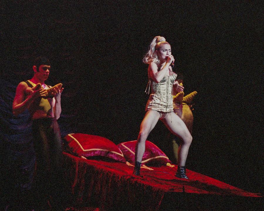 Madonna Photograph - Candid Portrait Of Madonna Performing During Blond Ambition World Tour by Globe Photos