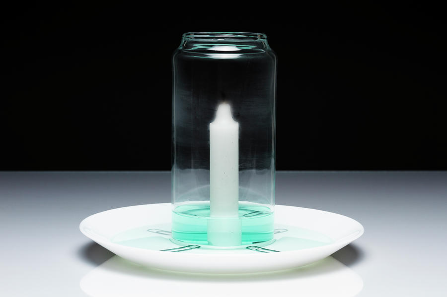 Candle Under Glass Experiment, 2 Of 2 Photograph by GIPhotoStock Images