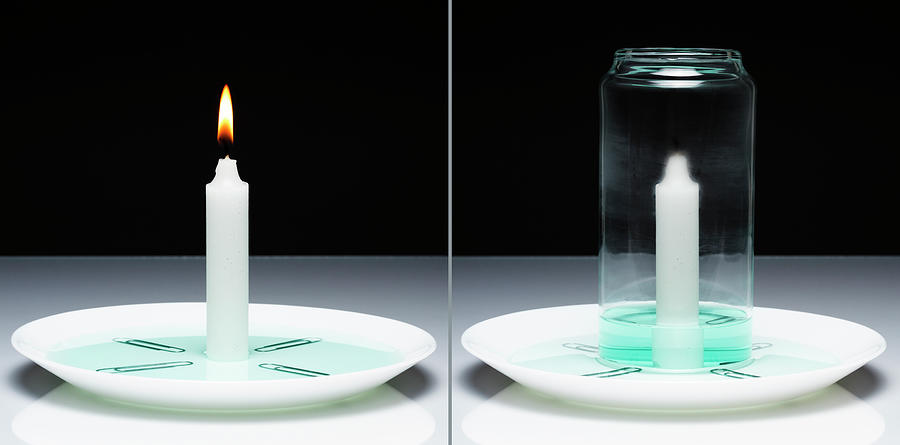 Candle Under Glass Experiment Photograph by GIPhotoStock Images