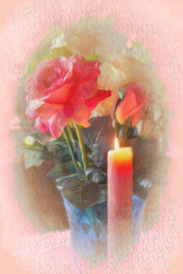 Candlelit Roses 3 Photograph by Diane Lindon Coy